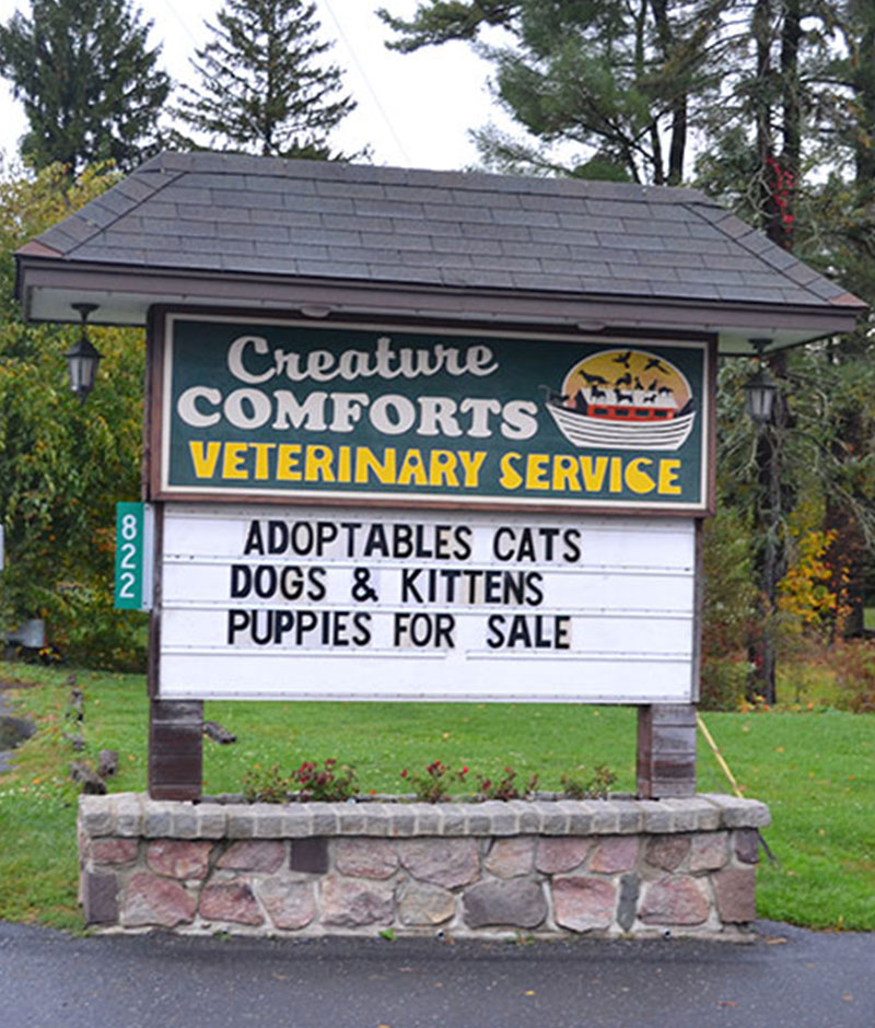 Creature Comforts Veterinary Service early history photo showing the clinic's roots in Saylorsburg, PA
